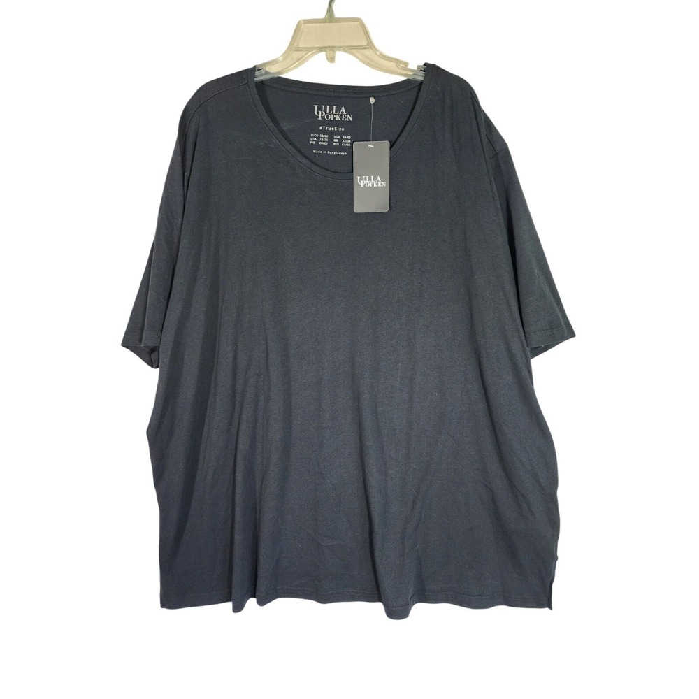 Ulla Popken Womens NWT 28/30 Black 100% Cotton T-Shirt Minimalist Capsule Layer